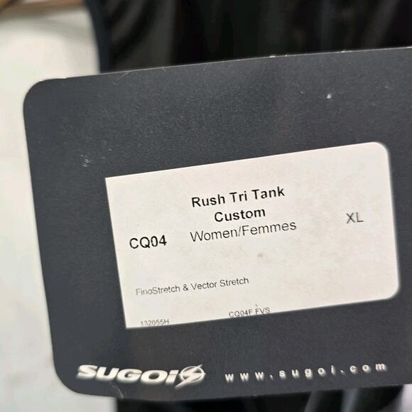 Sugoi Cycling Jersey Womens XL Black Rush Tri Tank Triathlon Bike Zip Pocket - Picture 8 of 10